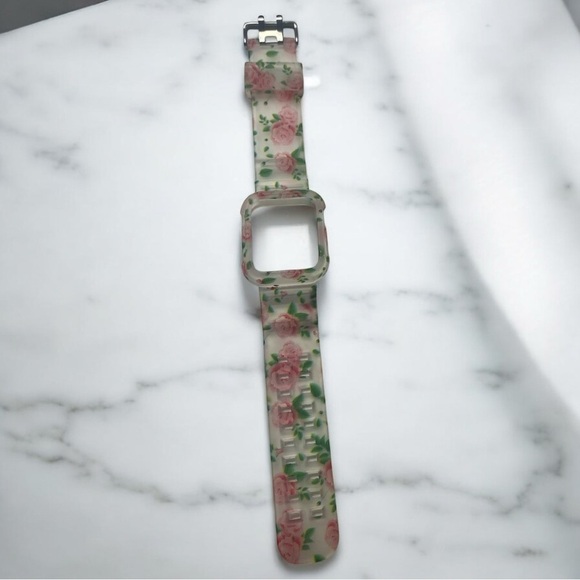 Rose Print TPU Band + Case Compatible w/apple watch 38mm/40mm - Picture 1 of 2